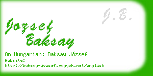 jozsef baksay business card